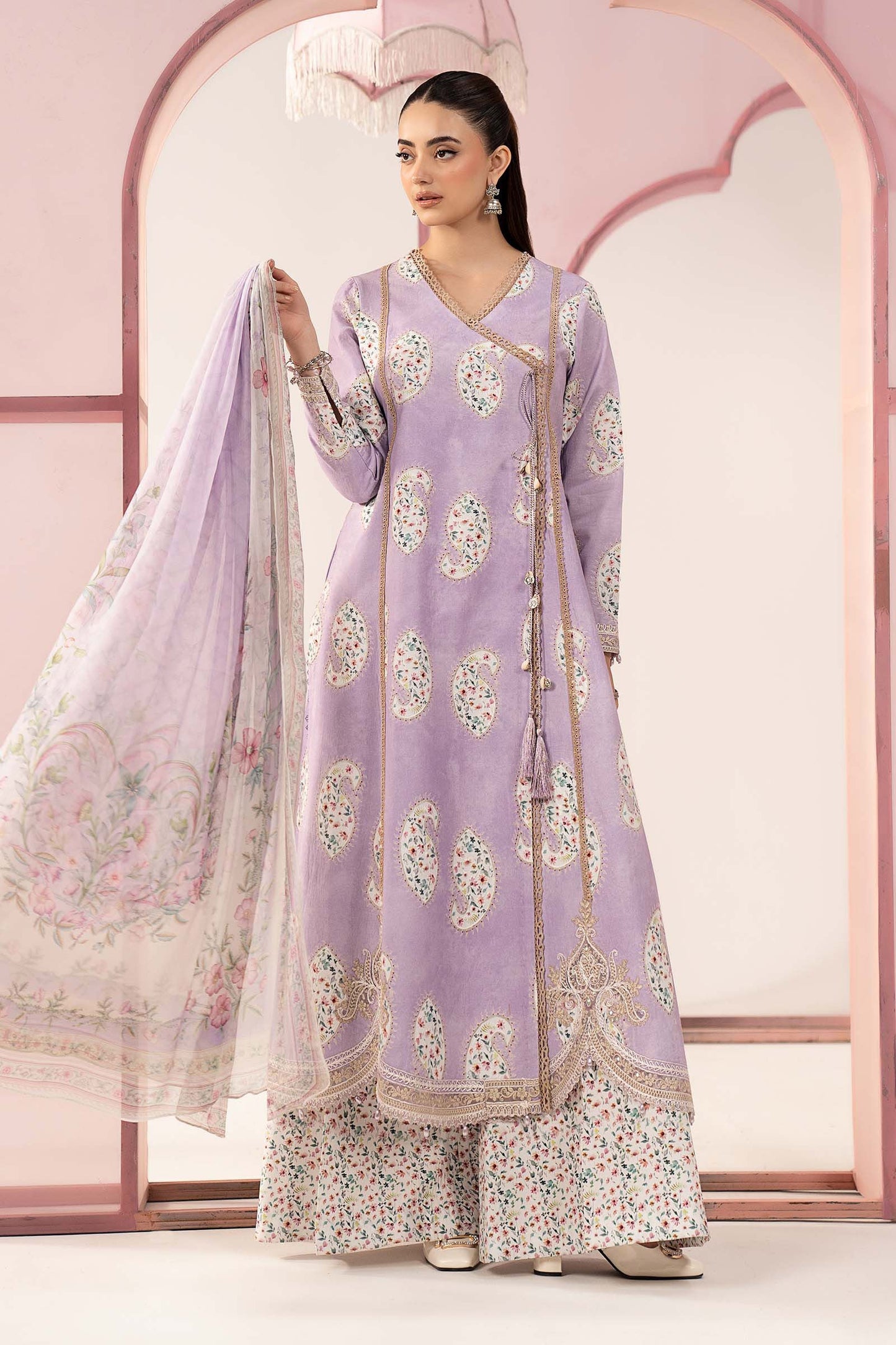 3 Piece Embroidered Lawn Suit - MPS-3009-B-Small