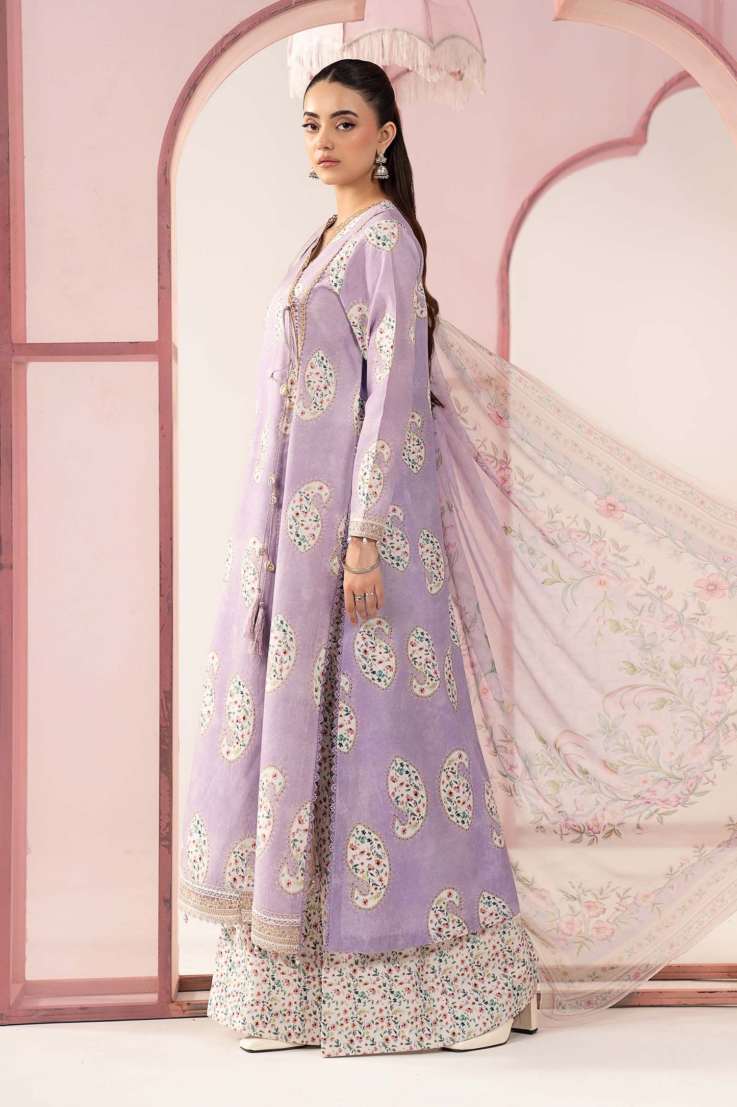 3 Piece Embroidered Lawn Suit - MPS-3009-B-Small