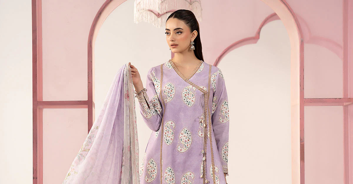 3 Piece Embroidered Lawn Suit - MPS-3009-B-Small