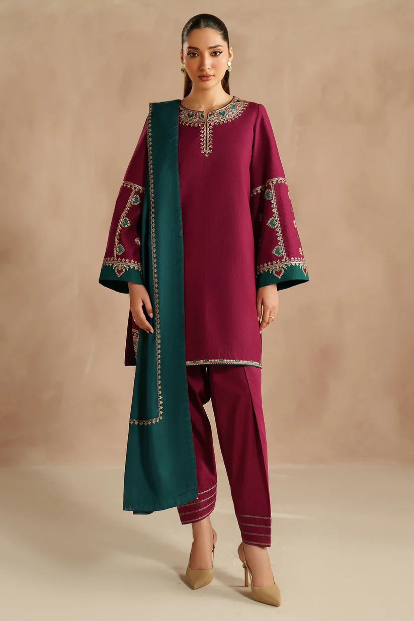 JZ-UW-D0215-0 | EMBROIDERED KHADDAR | Jazmin