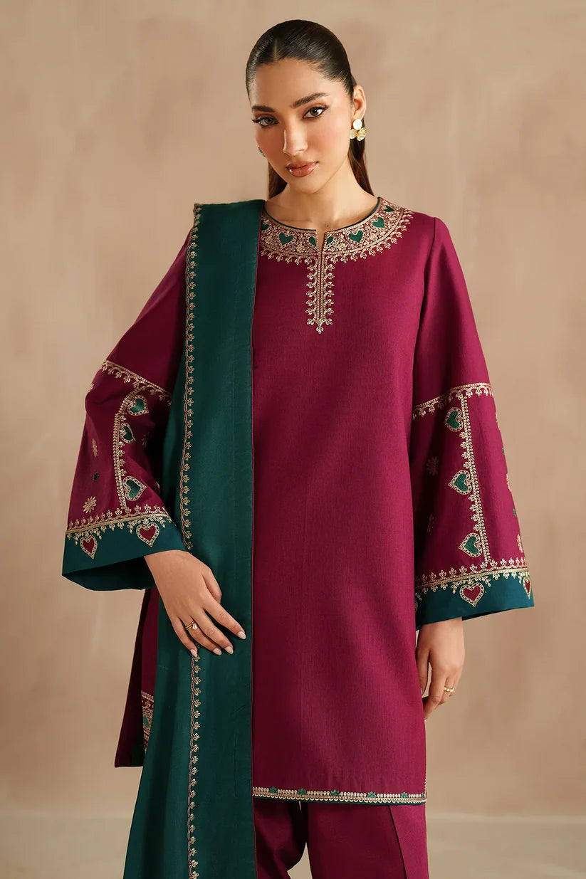 JZ-UW-D0215-0 | EMBROIDERED KHADDAR | Jazmin