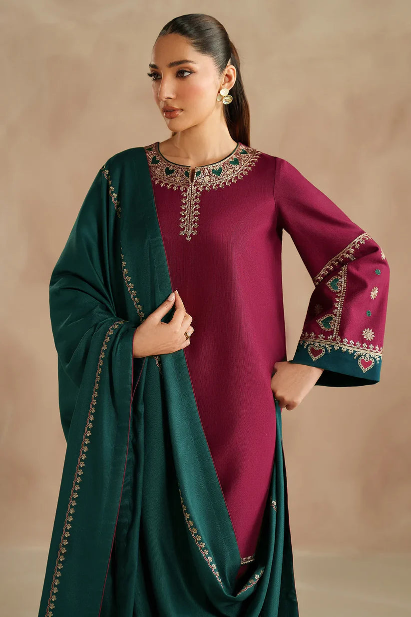 JZ-UW-D0215-0 | EMBROIDERED KHADDAR | Jazmin