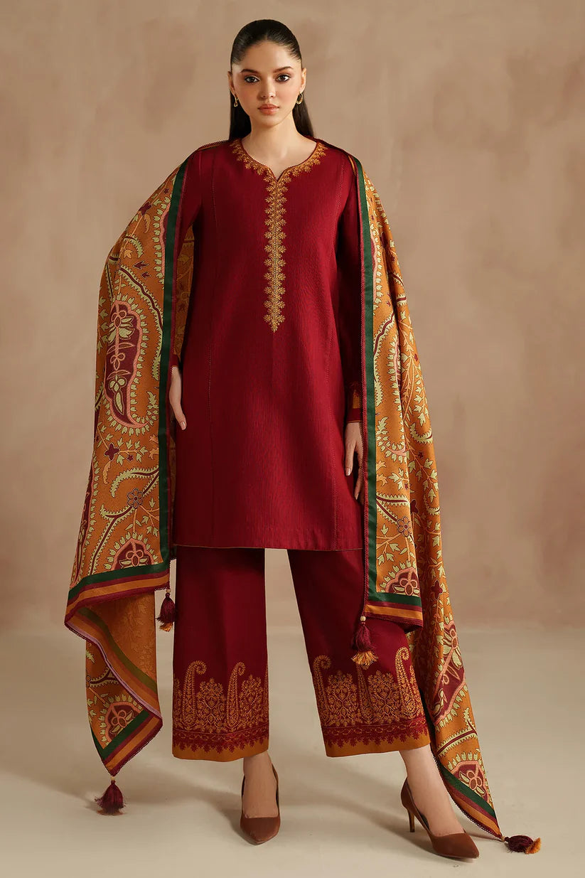 JZ-UW-D0187-0 | EMBROIDERED KHADDAR | Jazmin