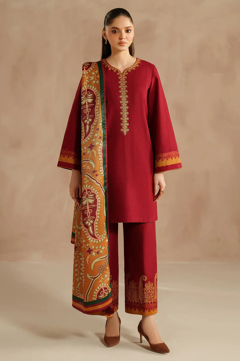 JZ-UW-D0187-0 | EMBROIDERED KHADDAR | Jazmin