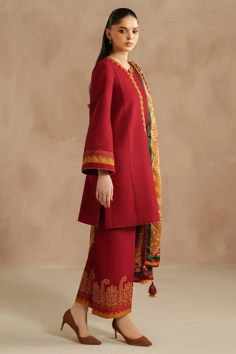 JZ-UW-D0187-0 | EMBROIDERED KHADDAR | Jazmin