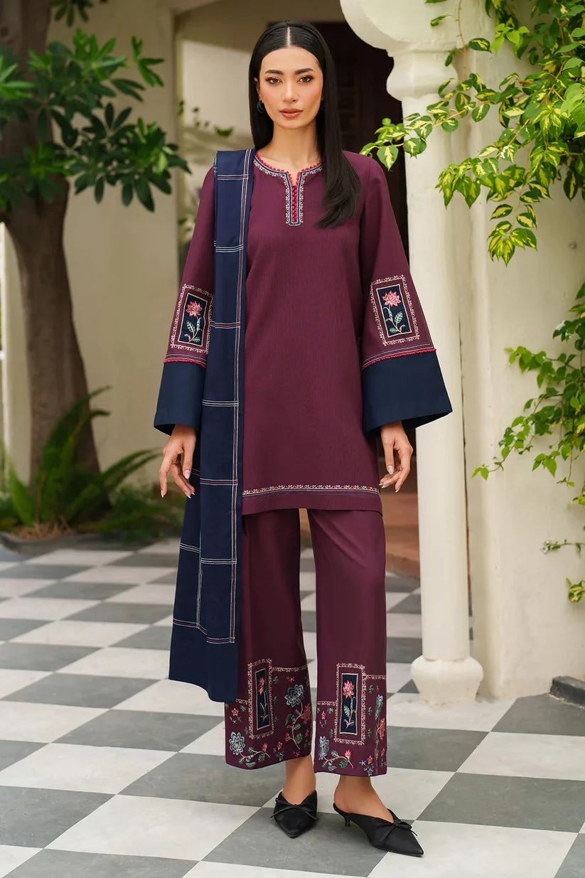 JZ-UW-D0191-0 | EMBROIDERED KHADDAR | Jazmin
