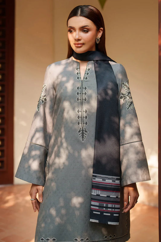 JZ-UW-D0164-0 | EMBROIDERED JACQUARD KHADDAR | Jazmin
