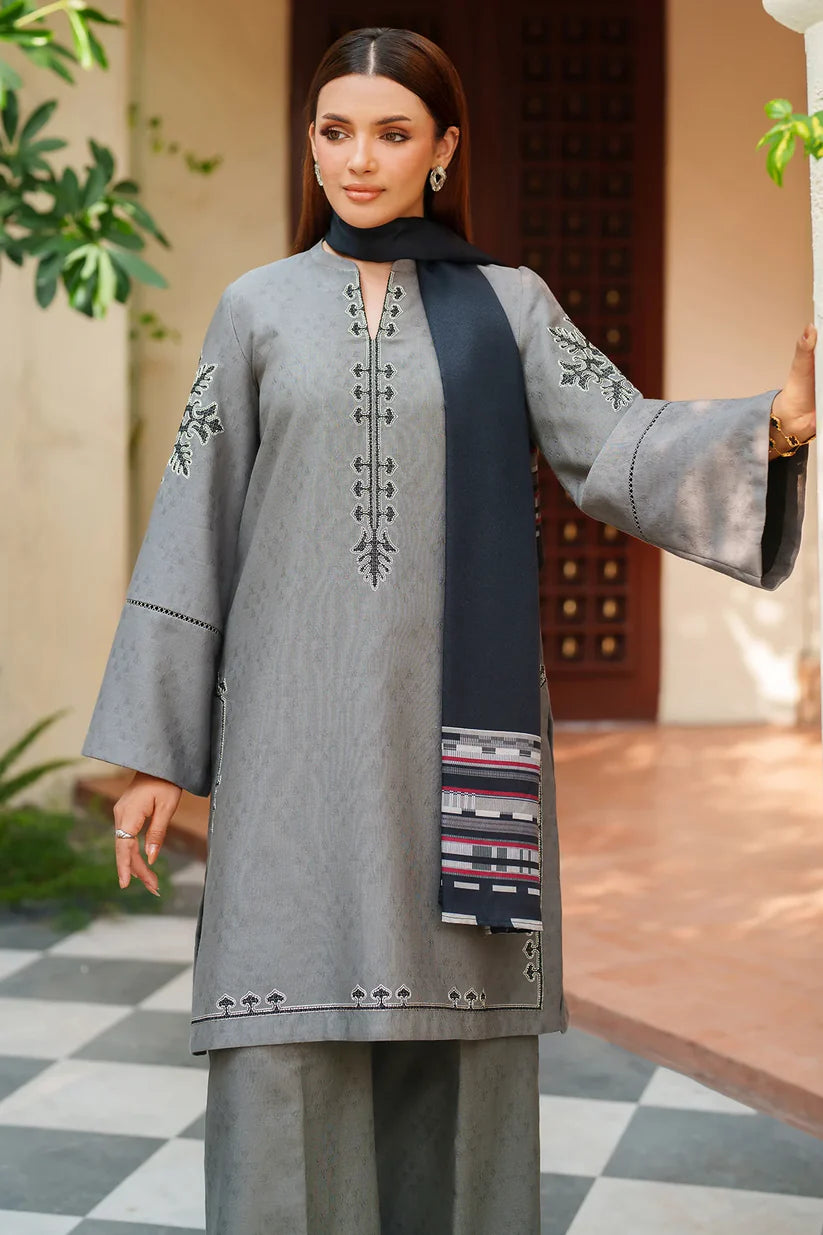 JZ-UW-D0164-0 | EMBROIDERED JACQUARD KHADDAR | Jazmin