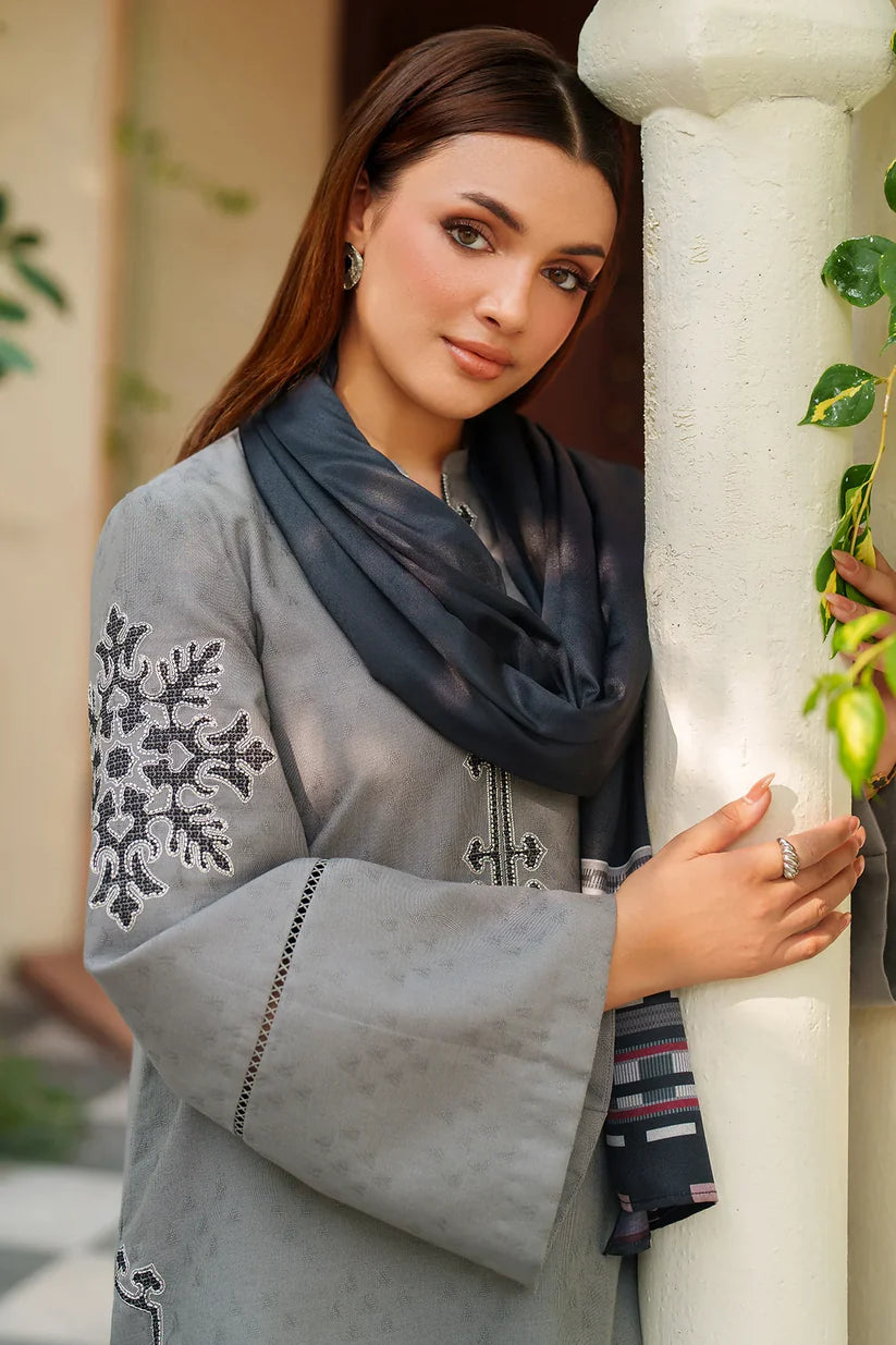 JZ-UW-D0164-0 | EMBROIDERED JACQUARD KHADDAR | Jazmin
