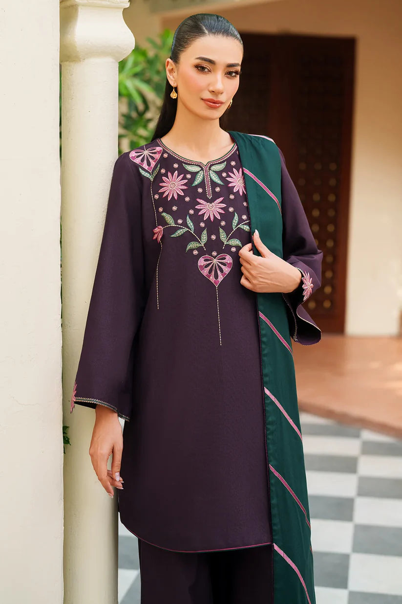 JZ-UW-D0163-0 | EMBROIDERED JACQUARD KHADDAR | Jazmin