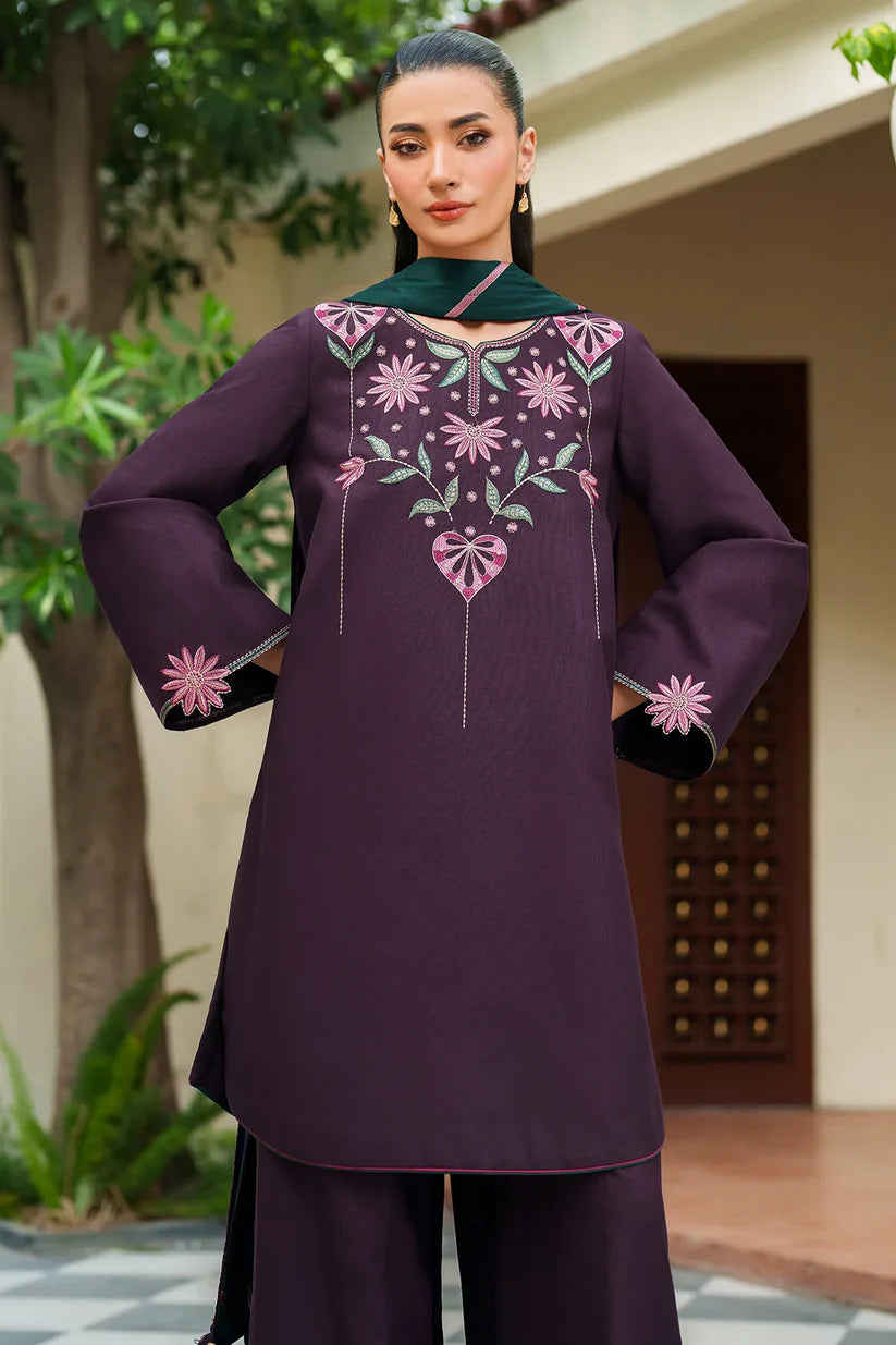 JZ-UW-D0163-0 | EMBROIDERED JACQUARD KHADDAR | Jazmin