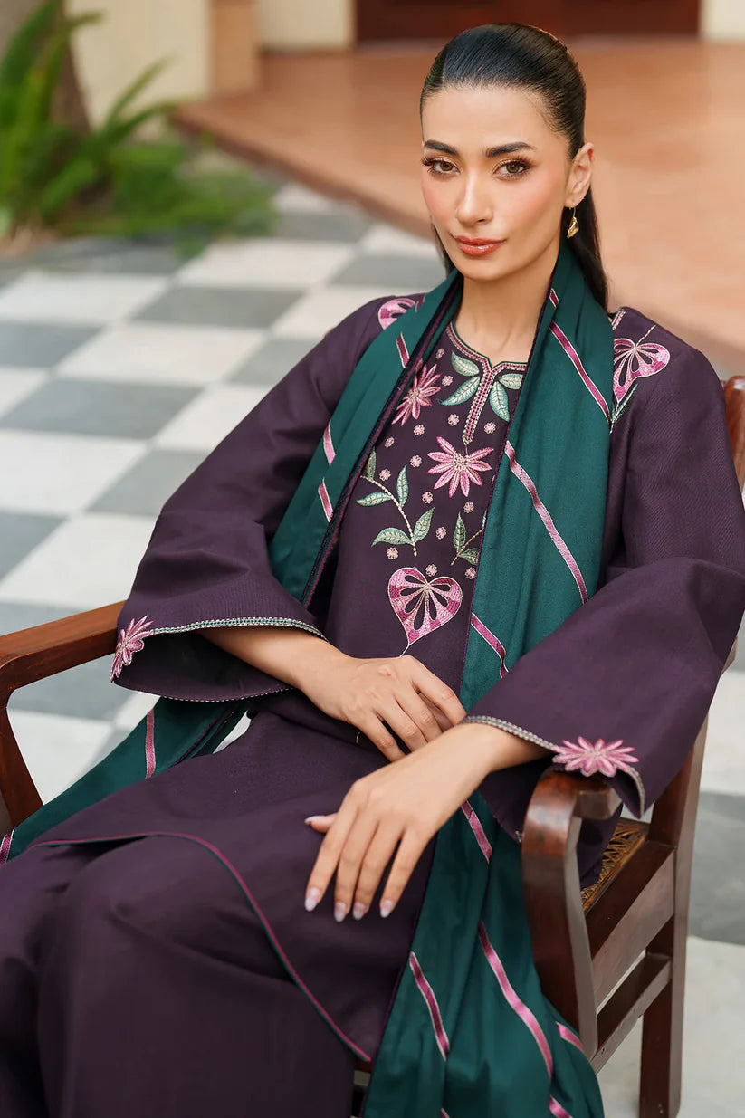 JZ-UW-D0163-0 | EMBROIDERED JACQUARD KHADDAR | Jazmin