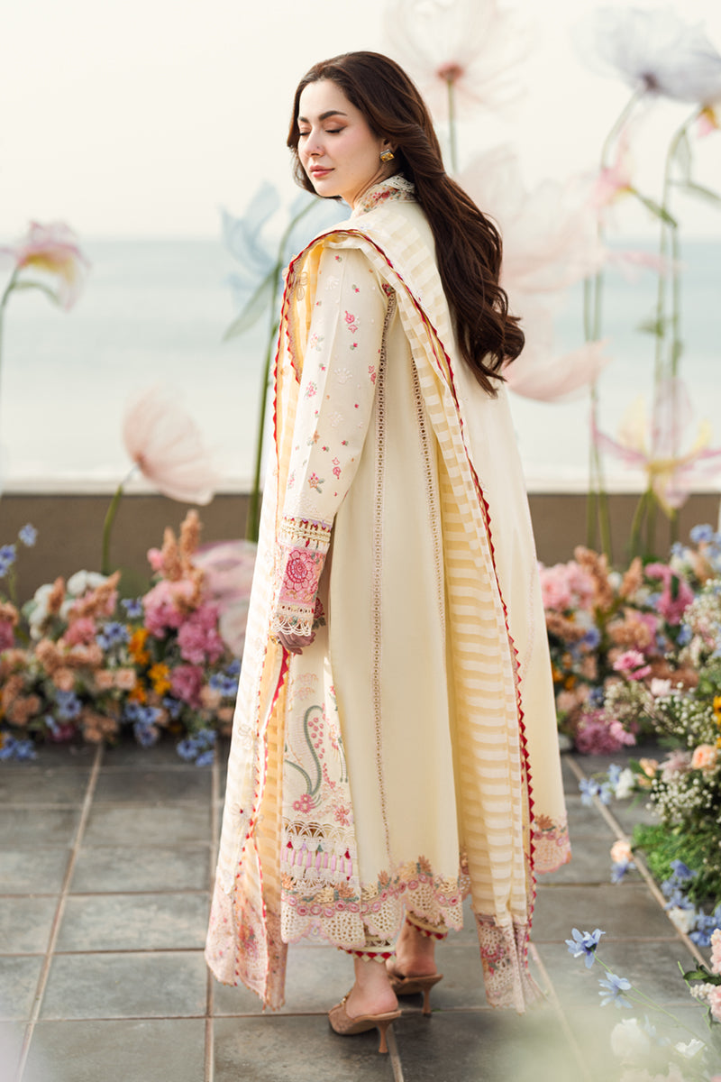 Qalamkar Luxury Lawn | Sahil 2025 | FK-14 SCARLETT