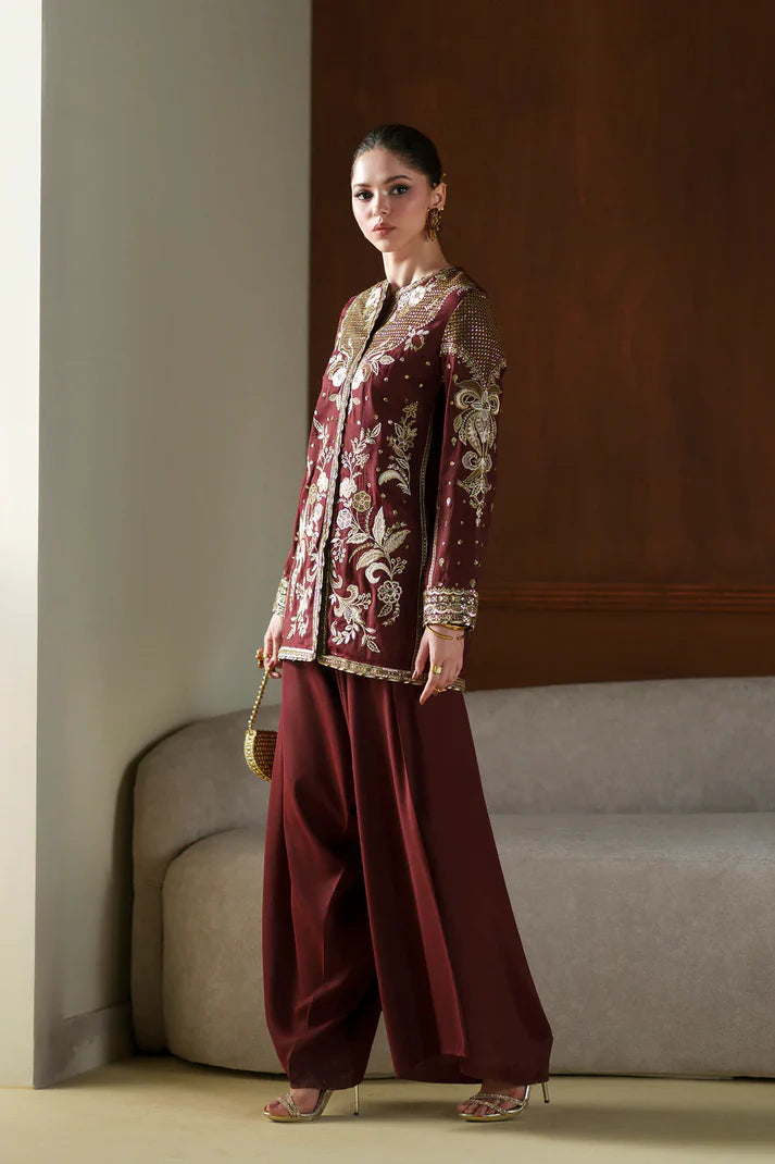 BURGUNDY | E1077/104/415 | Women Boutique Summer '26- Drop 4 | Ethnc