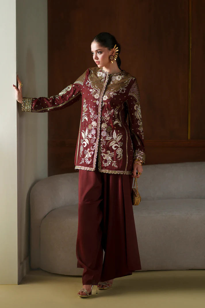 BURGUNDY | E1077/104/415 | Women Boutique Summer '26- Drop 4 | Ethnc