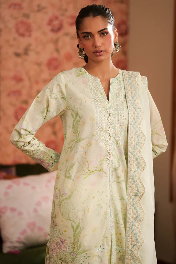 Ethnc Rozana Summer '26 - Embroidered Suit - Pastel Green | E4418/103/722