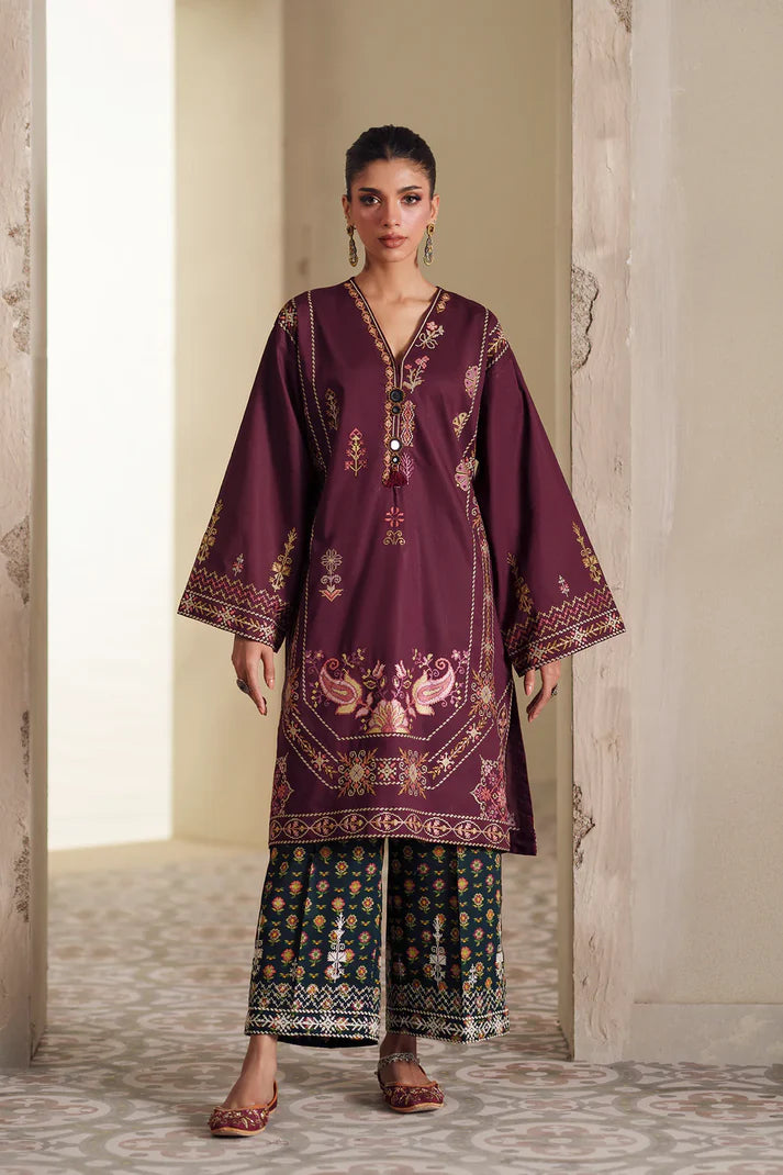 DEEP BURGUNDY | E4453/103/414 | Rozana Collection SS '26- Drop 7 | Ethnc