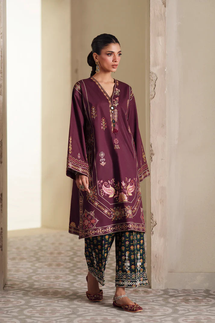 DEEP BURGUNDY | E4453/103/414 | Rozana Collection SS '26- Drop 7 | Ethnc