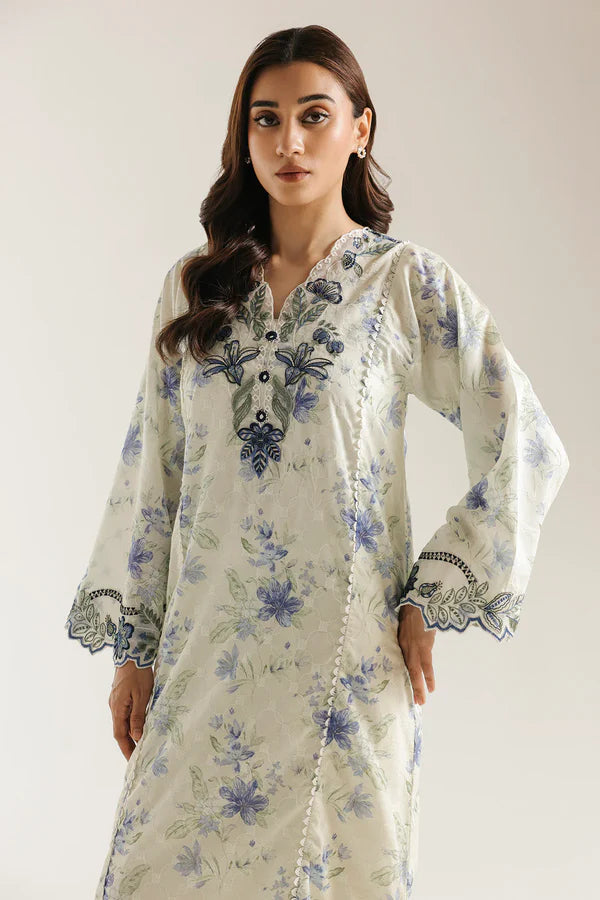 Ethnc Rozana Summer '26 - Embroidered Suit - Pale Green | E4458/103/130