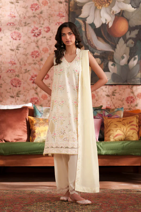 Ethnc Rozana Summer '26 - Embroidered Suit - OFF White | E4463/103/002