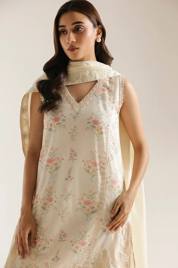 Ethnc Rozana Summer '26 - Embroidered Suit - OFF White | E4463/103/002