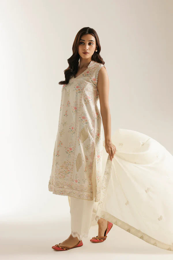 Ethnc Rozana Summer '26 - Embroidered Suit - OFF White | E4463/103/002
