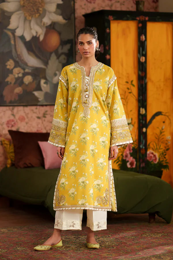 Ethnc Rozana Summer '26 - Embroidered Suit - Yellow | E4494/103/104