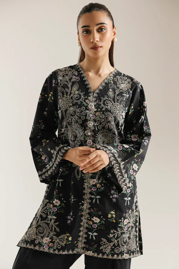 Ethnc Rozana Summer '26 - Embroidered Suit - Black | E4497/103/901