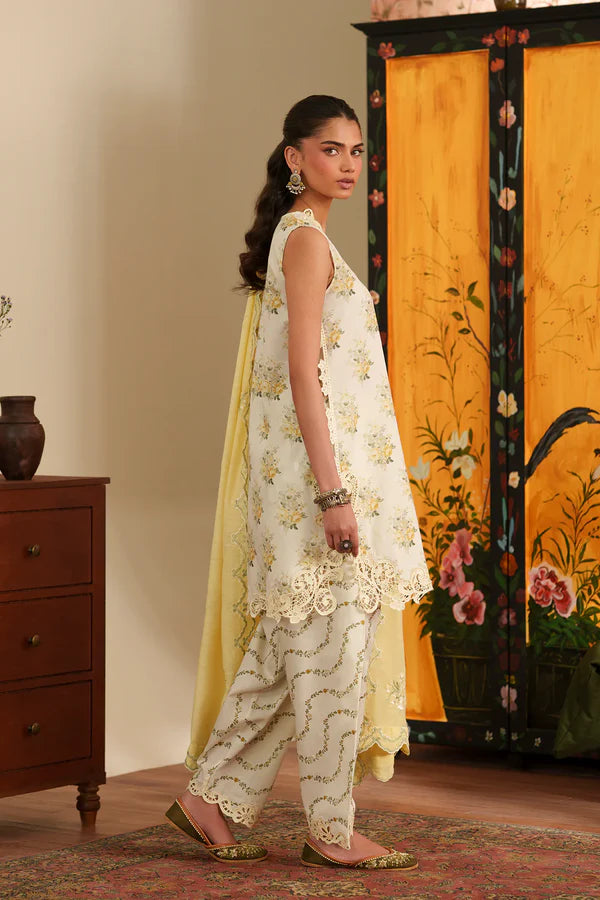 Ethnc Rozana Summer '26 - Embroidered Suit - Vanilla ICE | E4620/103/005