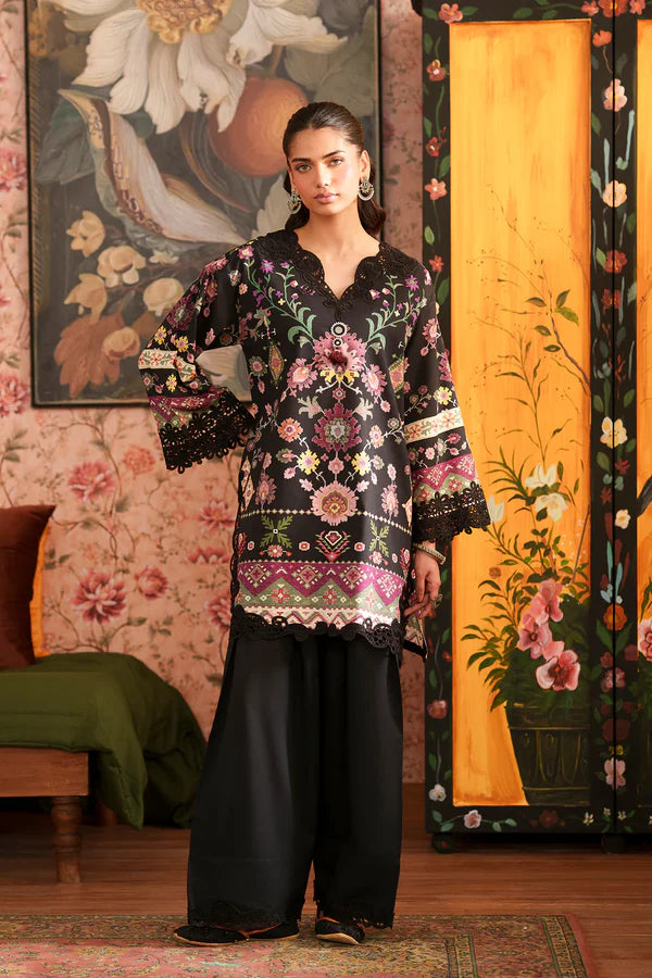 Ethnc Rozana Summer '26 - Embroidered Suit - Black | E4628/103/901