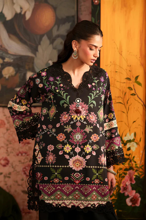 Ethnc Rozana Summer '26 - Embroidered Suit - Black | E4628/103/901