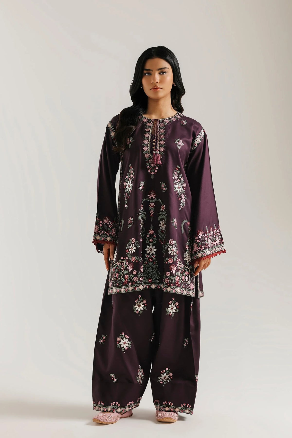 EMBROIDERED SUIT (E4775-103-503) Ethnc - Rozana Winter Drop III