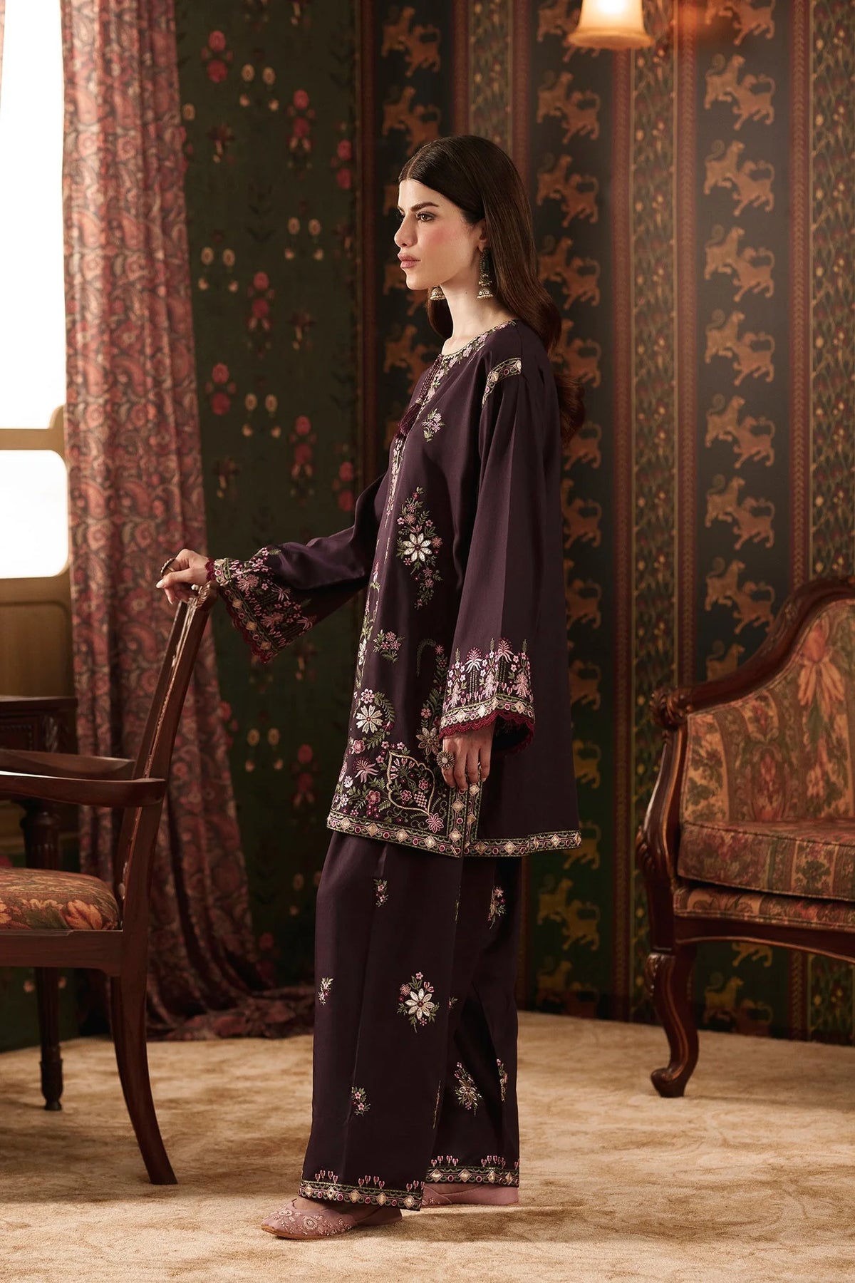 EMBROIDERED SUIT (E4775-103-503) Ethnc - Rozana Winter Drop III
