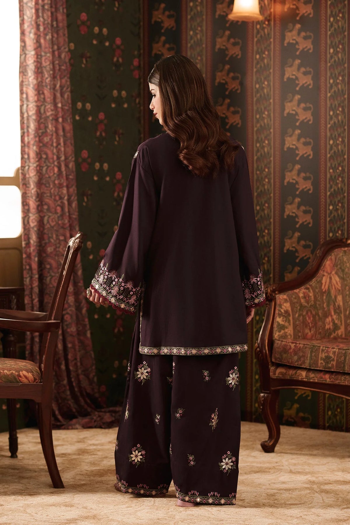 EMBROIDERED SUIT (E4775-103-503) Ethnc - Rozana Winter Drop III