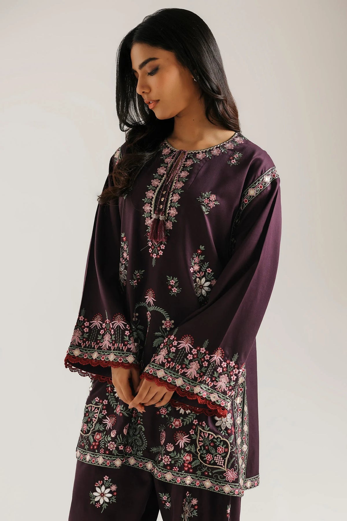 EMBROIDERED SUIT (E4775-103-503) Ethnc - Rozana Winter Drop III