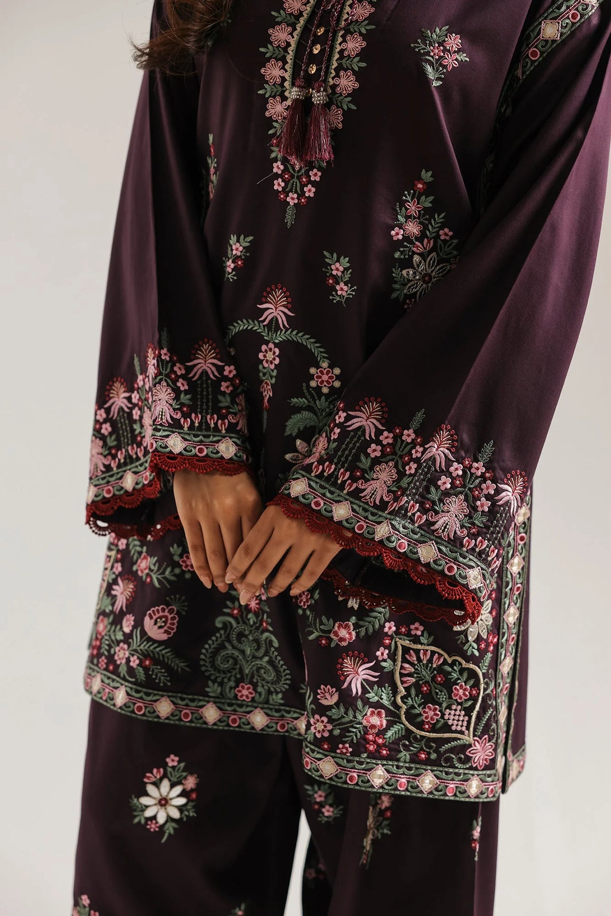 EMBROIDERED SUIT (E4775-103-503) Ethnc - Rozana Winter Drop III