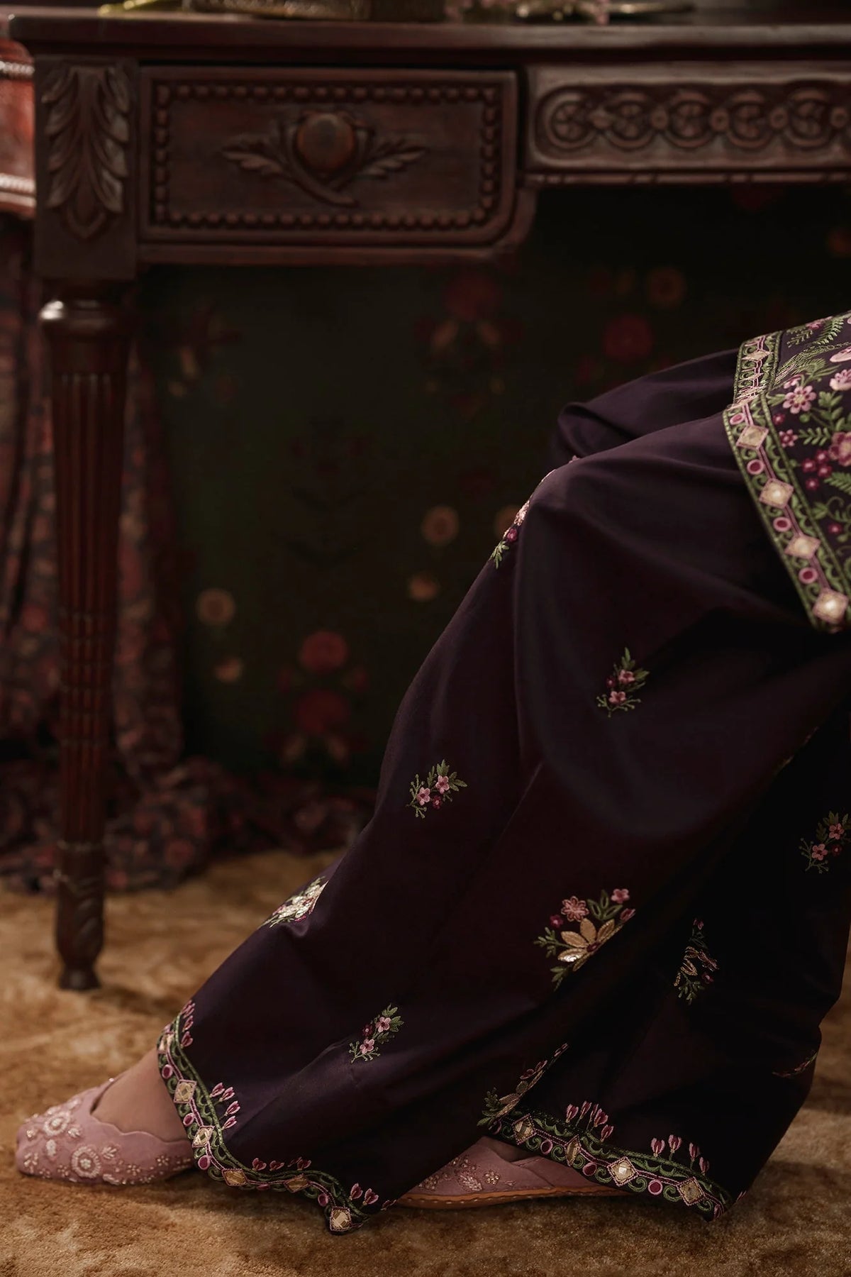 EMBROIDERED SUIT (E4775-103-503) Ethnc - Rozana Winter Drop III