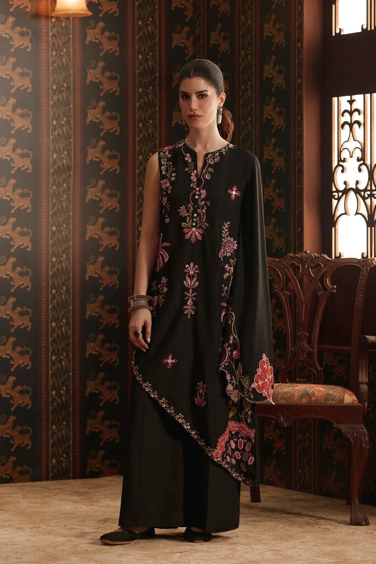 EMBROIDERED SUIT (E4832-103-901) Ethnc - Rozana Winter Drop III