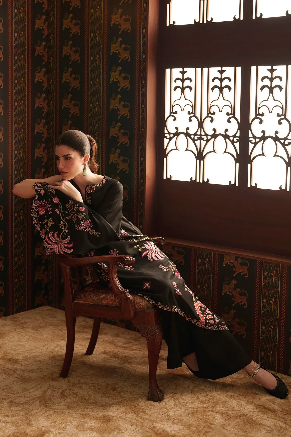 EMBROIDERED SUIT (E4832-103-901) Ethnc - Rozana Winter Drop III