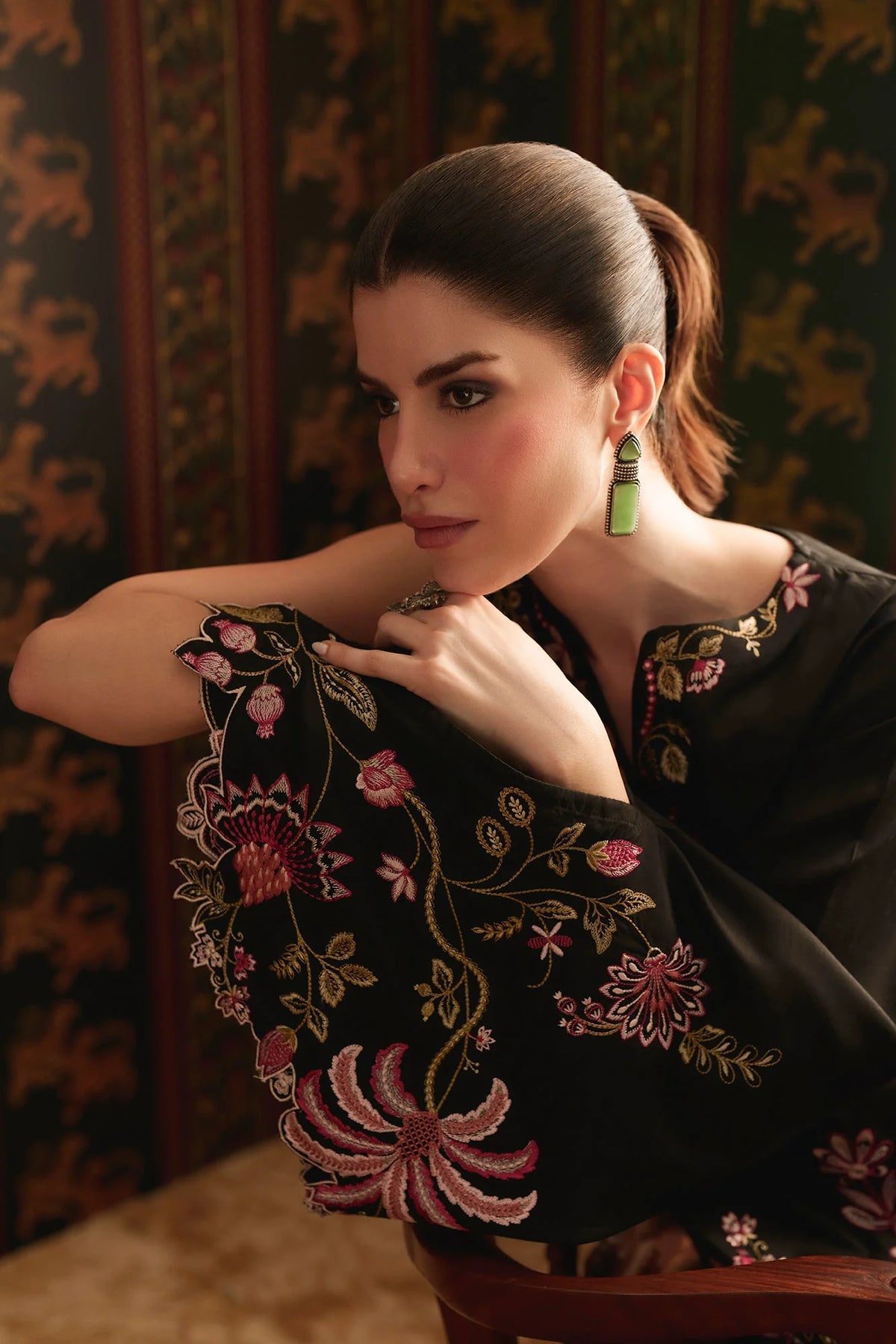 EMBROIDERED SUIT (E4832-103-901) Ethnc - Rozana Winter Drop III