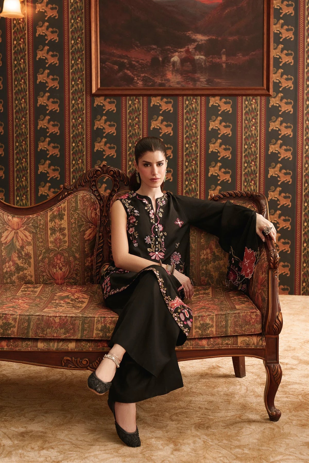 EMBROIDERED SUIT (E4832-103-901) Ethnc - Rozana Winter Drop III