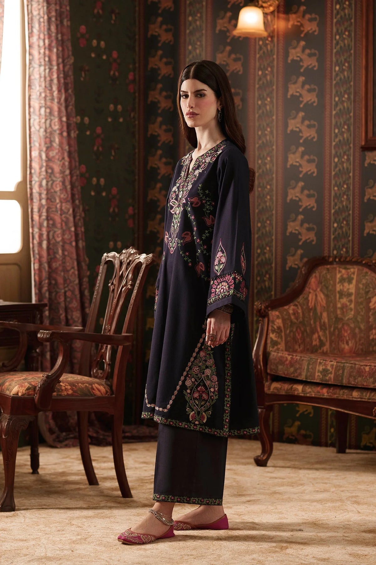 EMBROIDERED SUIT (E4886-103-621) Ethnc - Rozana Winter Drop III