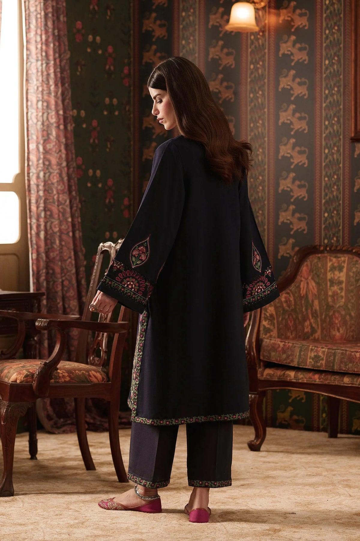 EMBROIDERED SUIT (E4886-103-621) Ethnc - Rozana Winter Drop III