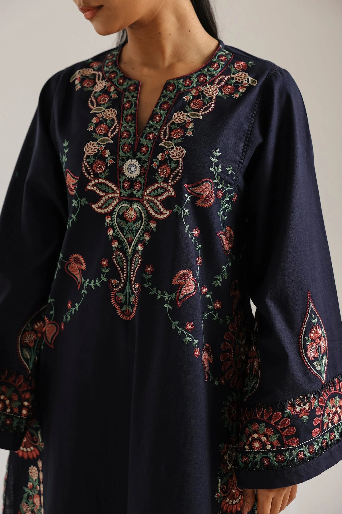 EMBROIDERED SUIT (E4886-103-621) Ethnc - Rozana Winter Drop III