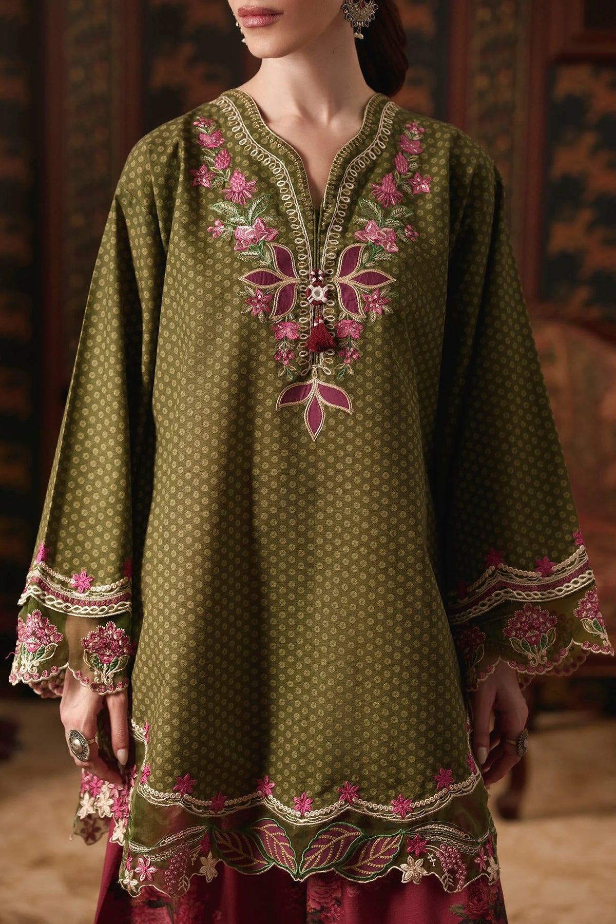 EMBROIDERED SUIT (E4906-103-709) Ethnc - Rozana Winter Drop III