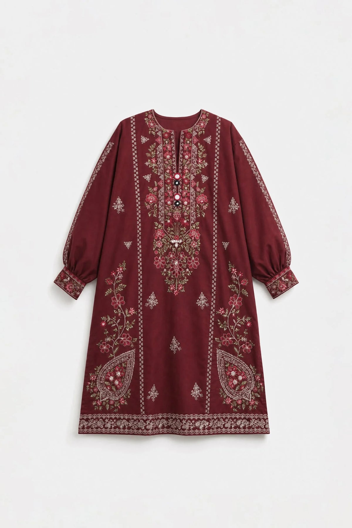 EMBROIDERED SUIT (E4930-103-414) Ethnc - Rozana Winter Drop III