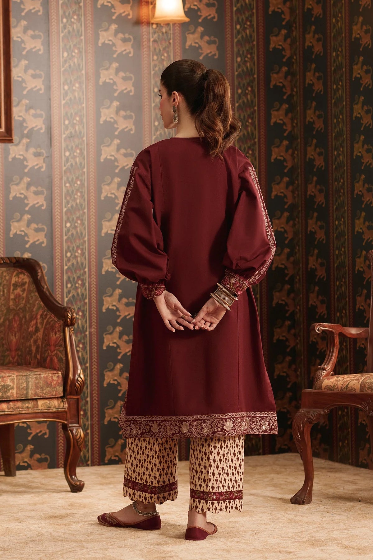 EMBROIDERED SUIT (E4930-103-414) Ethnc - Rozana Winter Drop III