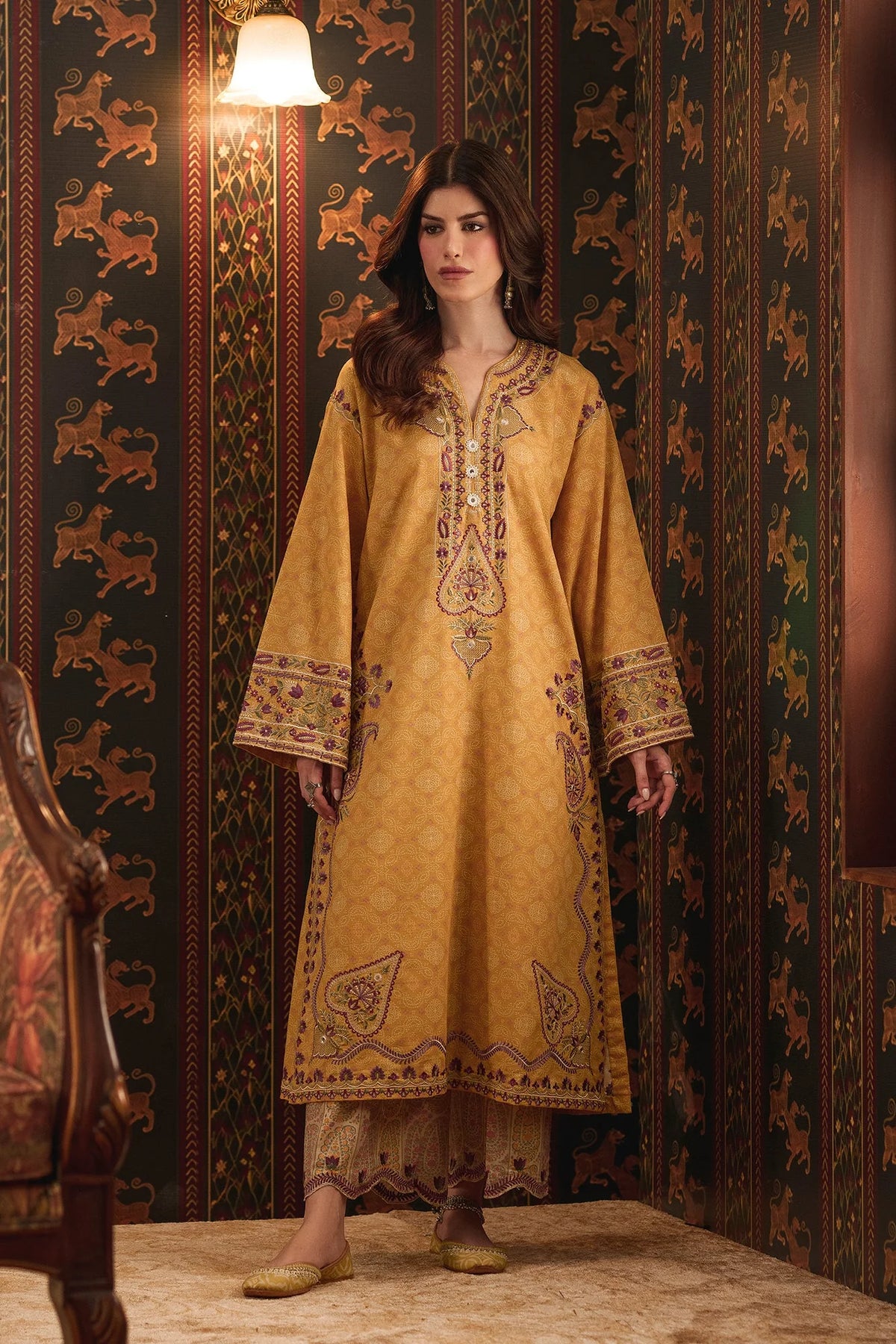 EMBROIDERED SUIT (E4931-103-105) Ethnc - Rozana Winter Drop III