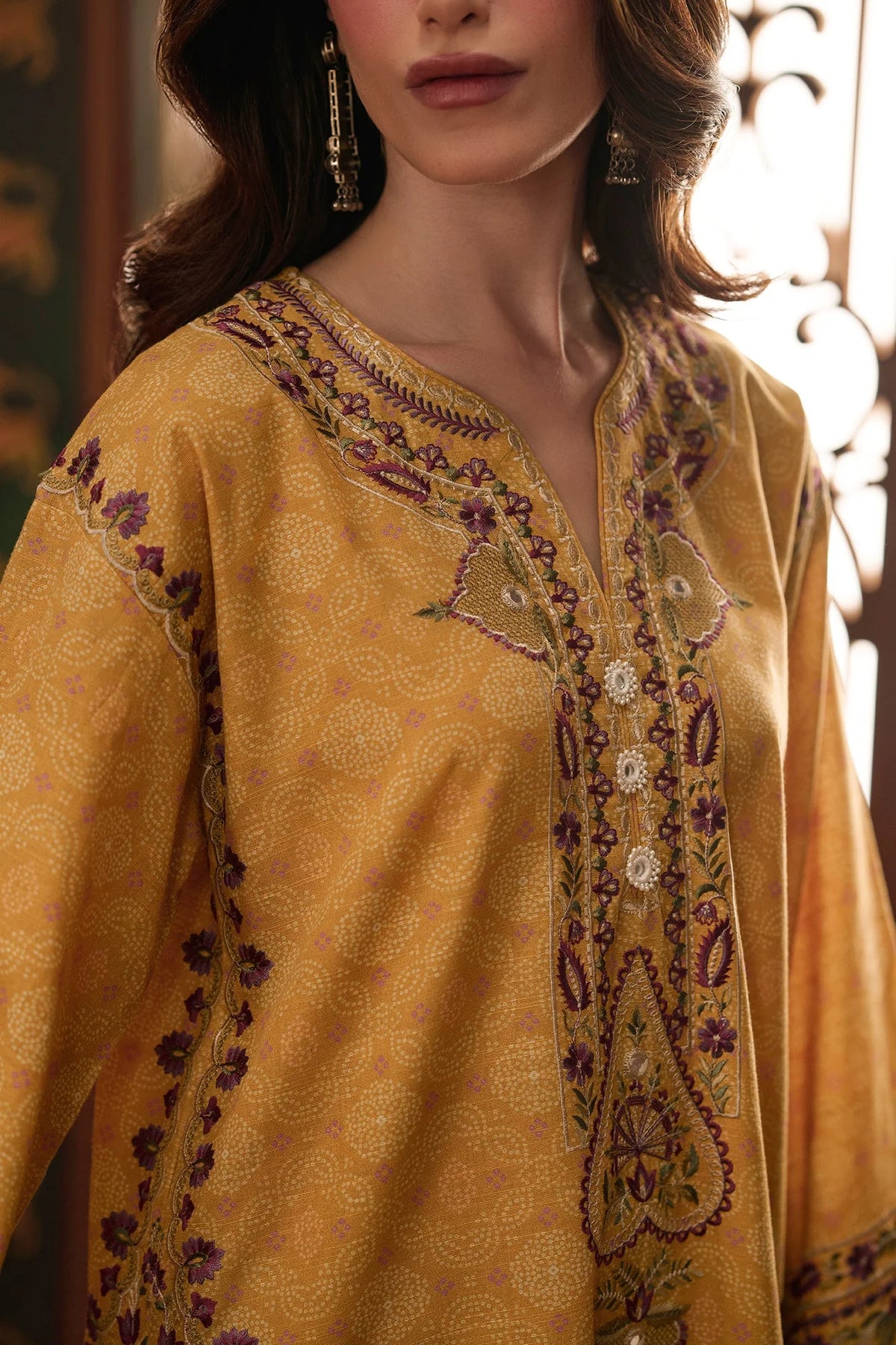 EMBROIDERED SUIT (E4931-103-105) Ethnc - Rozana Winter Drop III