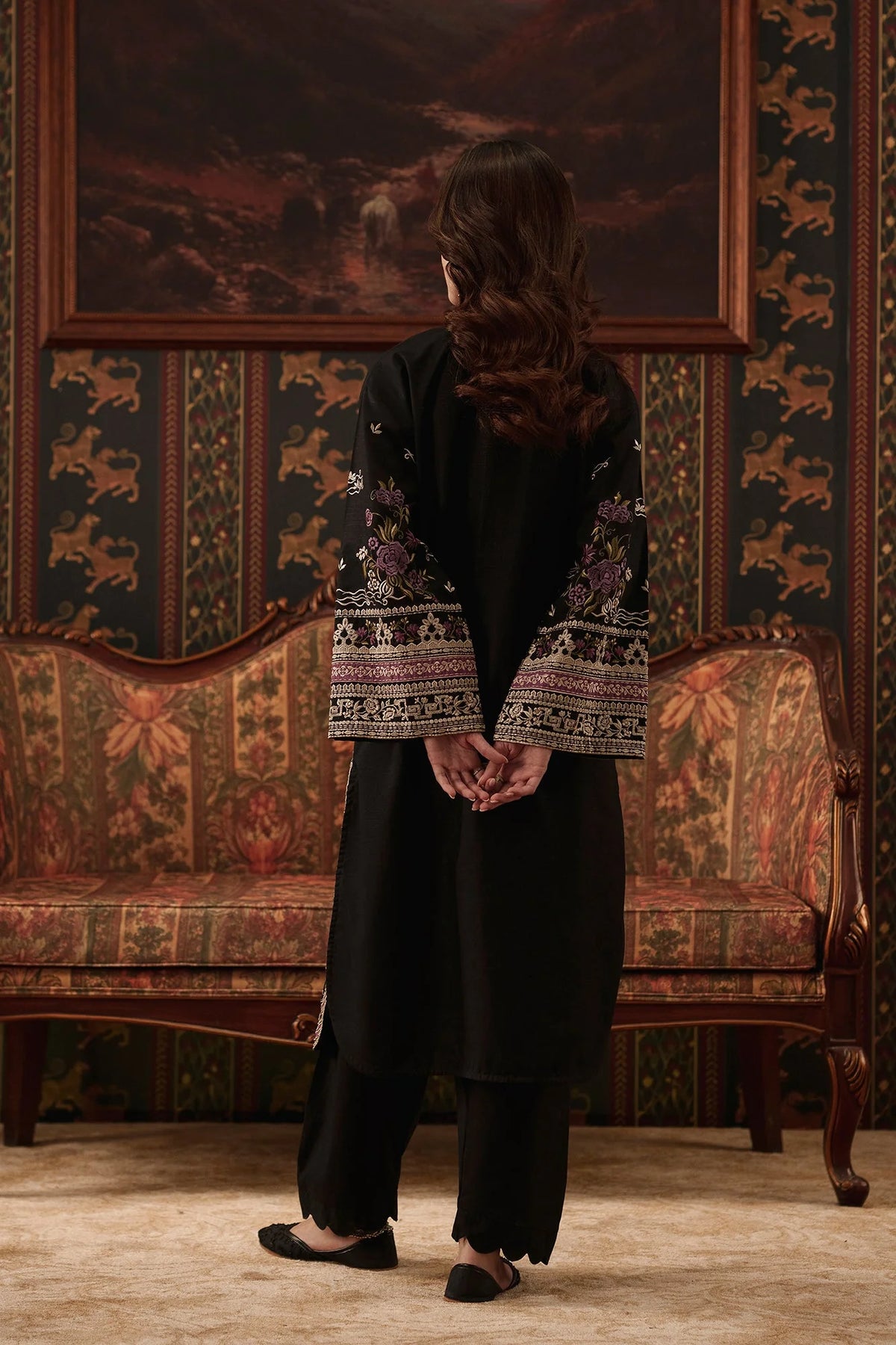 EMBROIDERED SUIT (E4932-103-901) Ethnc - Rozana Winter Drop III